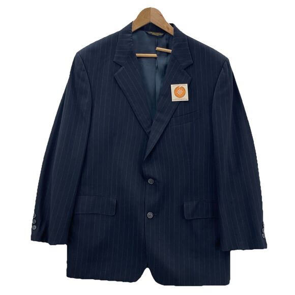 Brooks Brothers Other - Brooks Brothers Pinstriped Blazer Men's 42S Blue 100% Wool 2 Button USA Vintage